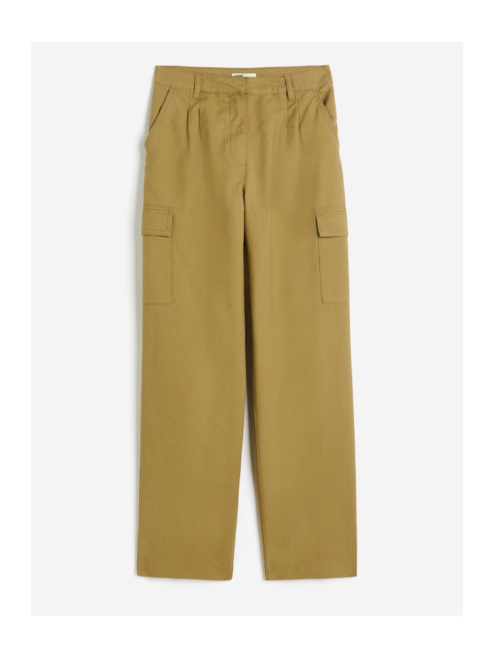 H&M Khaki Green Cotton Cargo Trousers